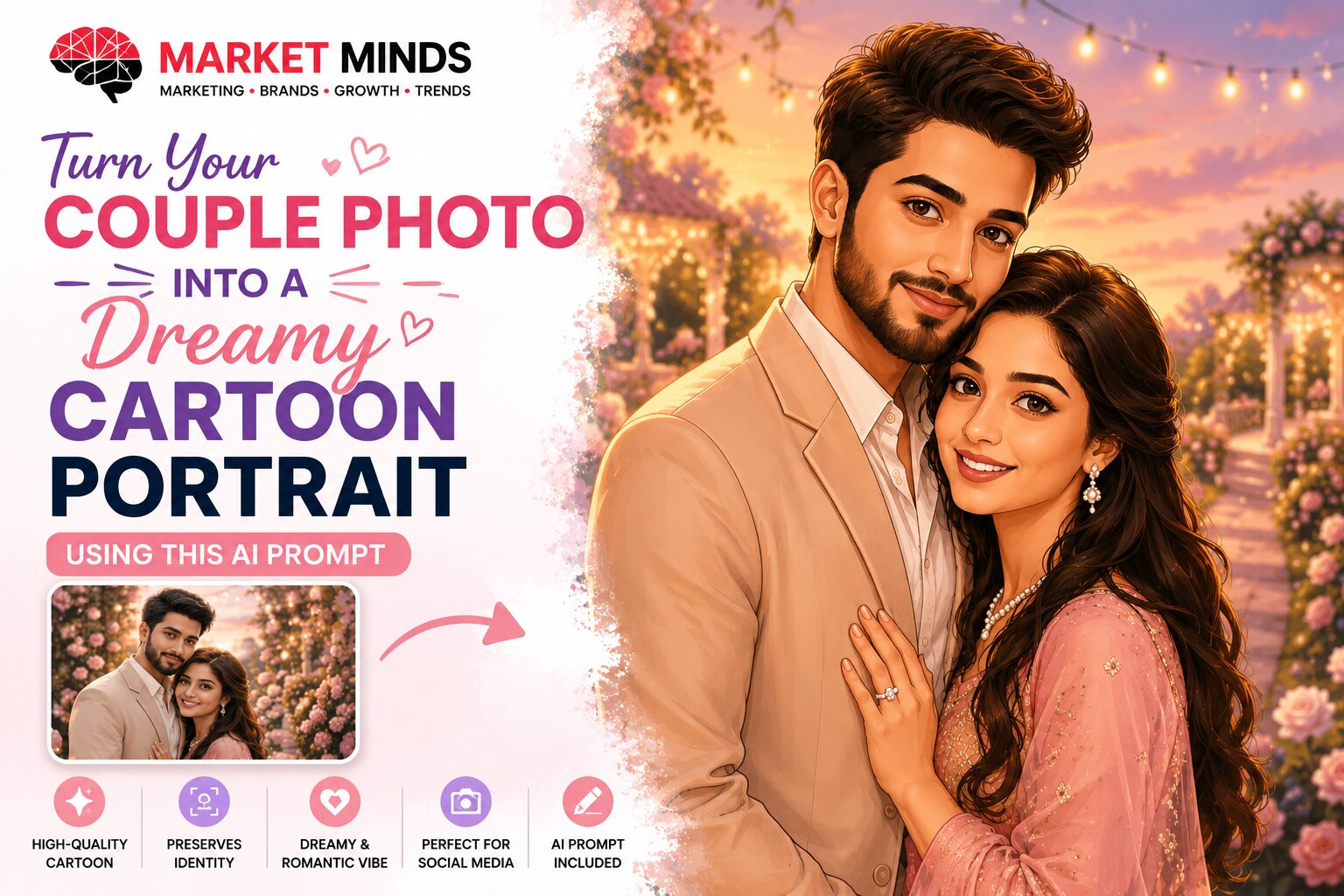 Couple photo prompt AI
